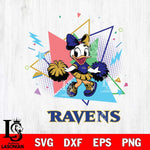 Baltimore Ravens Cute Daisy Duck Cheerleader SVG DXF EPS PNG FILE, Disney Father day File Cut,Digital Download,Instant Download,Disney Svg Files