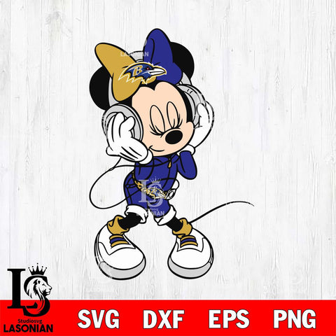 Baltimore Ravens Cute Minnie Mouse Dancing