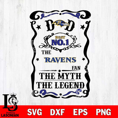 Baltimore Ravens Dad The Man The Myth The Legend Svg Eps Dxf Png File, Digital Download, Instant Download