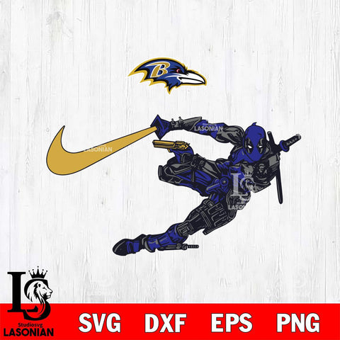 Baltimore Ravens Deadpool Nike Svg Eps Dxf Png File, Digital Download, Instant Download
