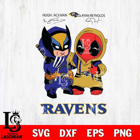 Baltimore Ravens Deadpool X Wolverine Funny Svg Eps Dxf Png File, Digital Download, Instant Download