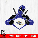 Baltimore Ravens Deadpool heart sport Svg Eps Dxf Png File, Digital Download, Instant Download