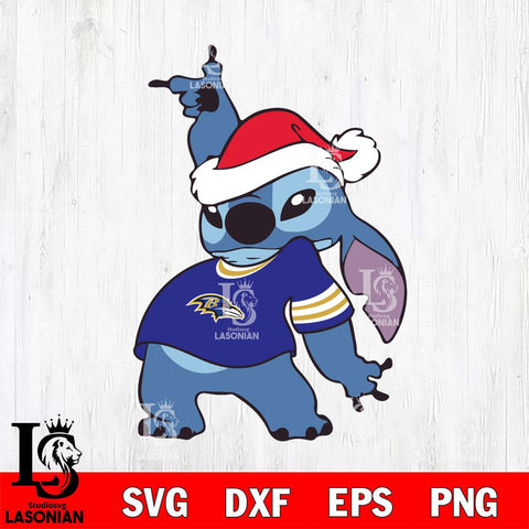 Baltimore Ravens Disney Lilo & Stitch Christmas Svg Eps Dxf Png File, Digital Download, Instant Download