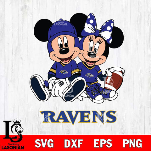 Baltimore Ravens Disney Mickey And Minnie Football Svg Eps Dxf Png File, NFL svg , Digital Download , Instant Download, Cricut File