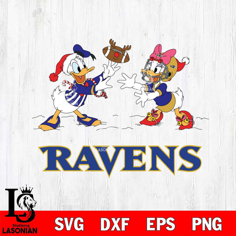 Baltimore Ravens Donald Duck & Daisy Duck Football Cricut,Christmas SVG DXF EPS PNG FILE, Digital Download,Instant Download, Silhouette