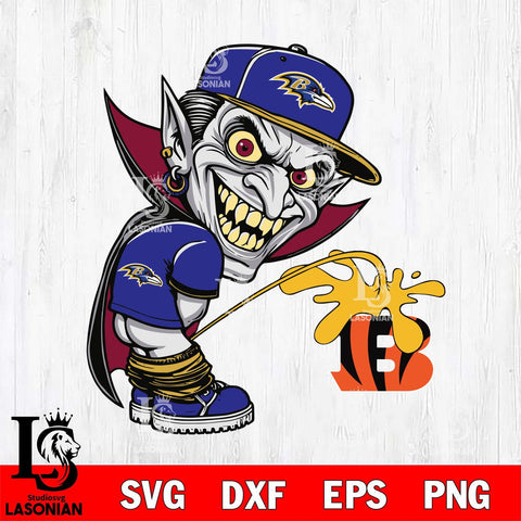 Baltimore Ravens Dracula Piss On Cincinnati Bengals Svg Eps Dxf Png File, Digital Download, Instant Download