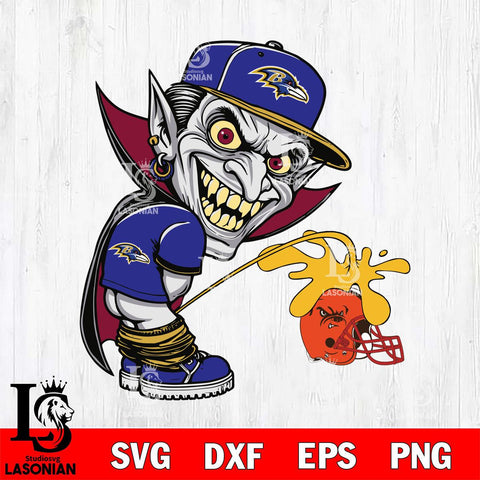 Baltimore Ravens Dracula Piss On Cleveland Browns Svg Eps Dxf Png File, Digital Download, Instant Download