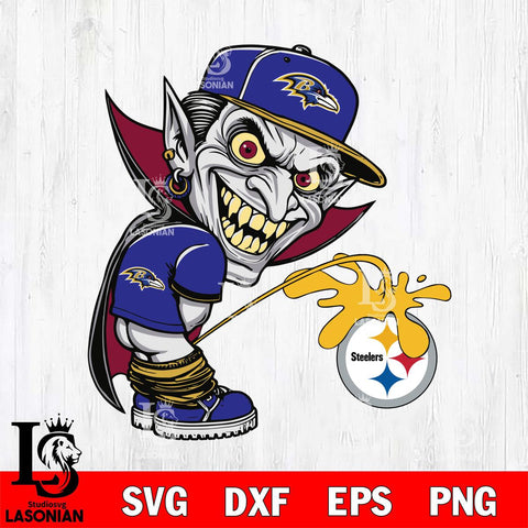 Baltimore Ravens Dracula Piss On Pittsburgh Steelers Svg Eps Dxf Png File, Digital Download, Instant Download