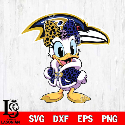 Baltimore Ravens Fancy Daisy Duck Disney Svg Eps Dxf Png File, Digital Download, Instant Download