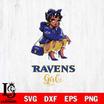 Baltimore Ravens Fashion Black Fan Girl Betty Boop Svg Eps Dxf Png File, Digital Download, Instant Download