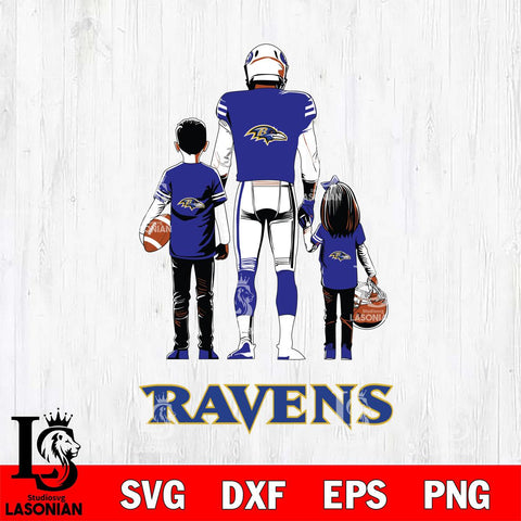 Baltimore Ravens Father And Child Football SVG DXF EPS PNG FILE,NFL SVG, Father day Digital Download,Instant Download, Silhouette