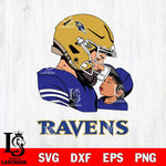 Baltimore Ravens Father And Child Rugby SVG DXF EPS PNG FILE,NFL SVG, Father day Digital Download,Instant Download, Silhouette