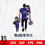 Baltimore Ravens Father And Son Football SVG DXF EPS PNG FILE,NFL SVG, Father day Digital Download,Instant Download, Silhouette