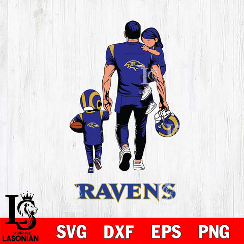Baltimore Ravens Father And Son Football SVG DXF EPS PNG FILE,NFL SVG, Father day Digital Download,Instant Download, Silhouette