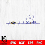 Baltimore Ravens Father Heart Beat Svg Eps Dxf Png File, Digital Download, Instant Download