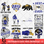 Baltimore Ravens Fathers Day NFL Bundle 12 Svg Eps Dxf Png File, Digital Download, Instant Download