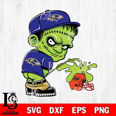 Baltimore Ravens Frankenstein Piss On Cleveland Browns Svg Eps Dxf Png File, Digital Download, Instant Download