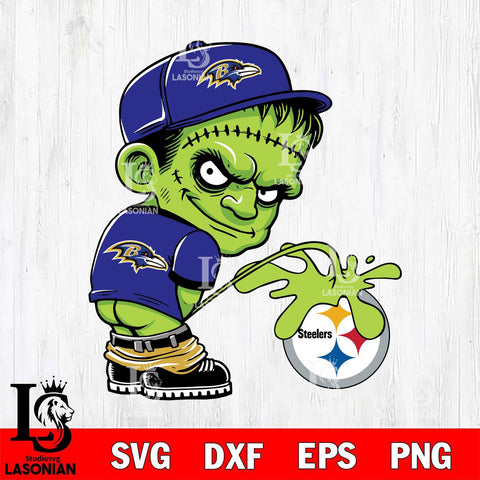 Baltimore Ravens Frankenstein Piss On Pittsburgh Steelers Svg Eps Dxf Png File, Digital Download, Instant Download
