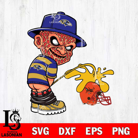 Baltimore Ravens Freddy Krueger Piss On Cleveland Browns Svg Eps Dxf Png File, Digital Download, Instant Download