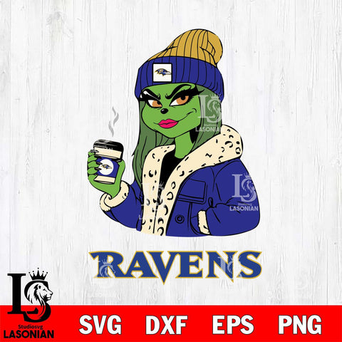 Baltimore Ravens Girls Grinch Bougie Svg Eps Dxf Png File, Digital Download, Instant Download
