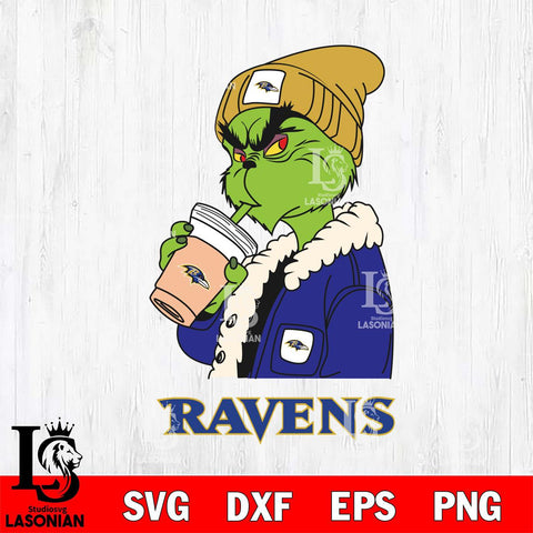 Baltimore Ravens Grinch Bougie Football Svg Eps Dxf Png File, Digital Download, Instant Download