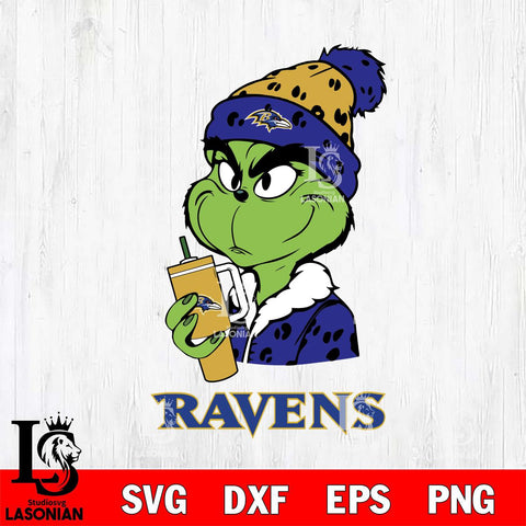 Baltimore Ravens Grinch Bougie Leopard Svg Eps Dxf Png File, Digital Download, Instant Download