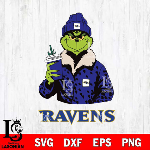 Baltimore Ravens Grinch Christmas Leopard Svg Eps Dxf Png File, Digital Download, Instant Download