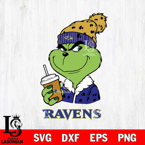 Baltimore Ravens Grinch Christmas hat Svg Eps Dxf Png File, Digital Download, Instant Download