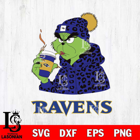 Baltimore Ravens Grinch Leopard Christmas Svg Eps Dxf Png File,Cricut svg files, Digital Download, Instant Download
