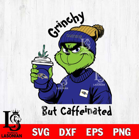 Baltimore Ravens Grinchy But Caffeinated Svg Eps Dxf Png File, Digital Download, Instant Download