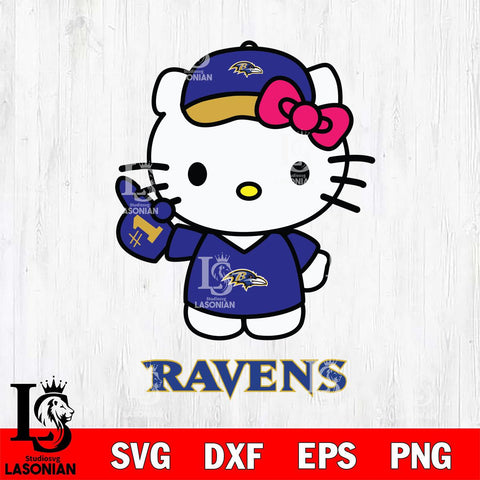 Baltimore Ravens Hello Kitty Best Fan Svg Eps Dxf Png File, Digital Download, Instant Download