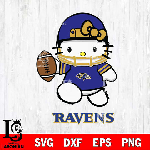 Baltimore Ravens Hello Kitty Nfl 4 Svg Eps Dxf Png File, Digital Download, Instant Download