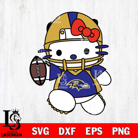 Baltimore Ravens Hello Kitty sport 11 Svg Eps Dxf Png File, Digital Download, Instant Download