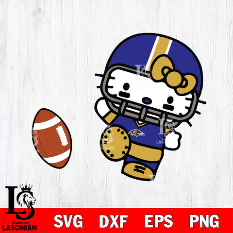 Baltimore Ravens Hello Kitty sport 12 Svg Eps Dxf Png File, Digital Download, Instant Download