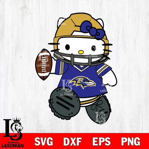 Baltimore Ravens Hello Kitty sport Svg Eps Dxf Png File, Digital Download, Instant Download