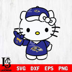 Baltimore Ravens Hello Kitty sport 5 Svg Eps Dxf Png File, Digital Download, Instant Download