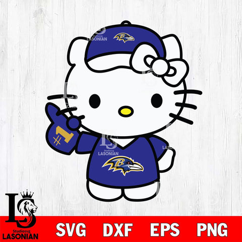 Baltimore Ravens Hello Kitty sport 5 Svg Eps Dxf Png File, Digital Download, Instant Download