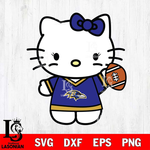 Baltimore Ravens Hello Kitty sport 7 Svg Eps Dxf Png File, Digital Download, Instant Download