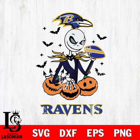 Baltimore Ravens Jack Skellington 2 halloween Svg Eps Dxf Png File, Digital Download, Instant Download