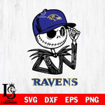 Baltimore Ravens Jack Skellington 3 Halloween Svg Eps Dxf Png File, Digital Download, Instant Download