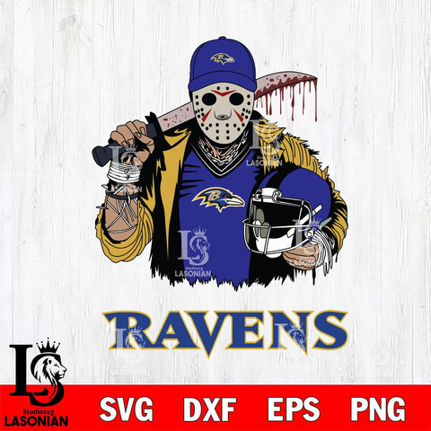 Baltimore Ravens Jason Voorhees 2 Svg Eps Dxf Png File, Digital Download
