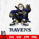 Baltimore Ravens Jason Voorhees Halloween SVG Svg Eps Dxf Png File, Digital Download, Instant Download