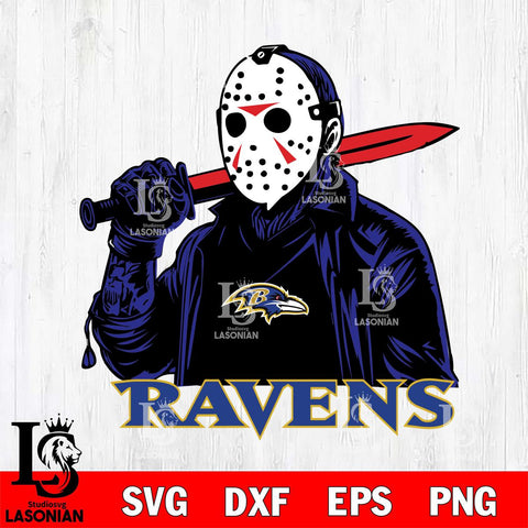 Baltimore Ravens Jason Voorhees Horror 12 Svg Eps Dxf Png File, NFL svg, Digital Download, Instant Download