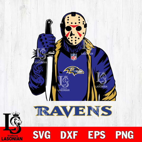 Baltimore Ravens Jason Voorhees Horror 3 Svg Eps Dxf Png File, NFL svg, Digital Download, Instant Download