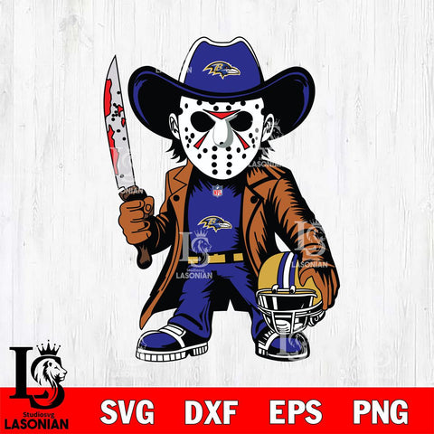 Baltimore Ravens Jason Voorhees Horror Svg Eps Dxf Png File, NFL svg, Digital Download, Instant Download