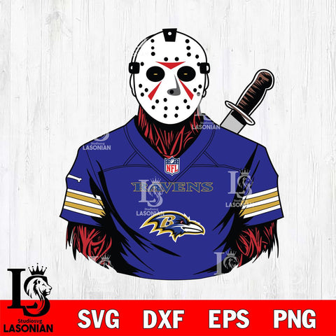 Baltimore Ravens Jason Voorhees Horror 4 Svg Eps Dxf Png File, NFL svg, Digital Download, Instant Download