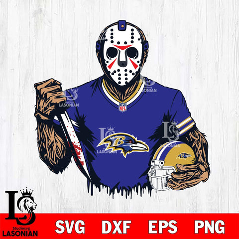 Baltimore Ravens Jason Voorhees Horror 5 Svg Eps Dxf Png File, NFL svg, Digital Download, Instant Download