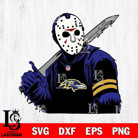Baltimore Ravens Jason Voorhees Horror 7 Svg Eps Dxf Png File, NFL svg, Digital Download, Instant Download