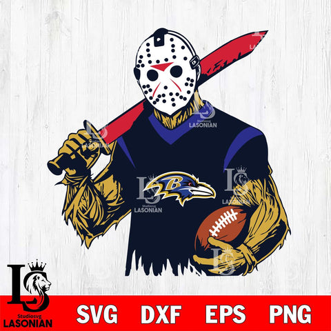 Baltimore Ravens Jason Voorhees Horror Halloween 2 Svg Eps Dxf Png File, Digital Download, Instant Download