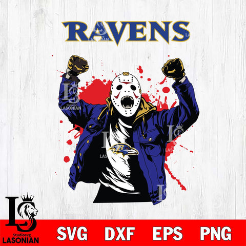 Baltimore Ravens Jason Voorhees Horror Halloween 3 Svg Eps Dxf Png File, Digital Download, Instant Download